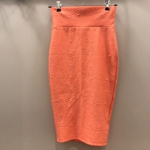 High rise midi skirt